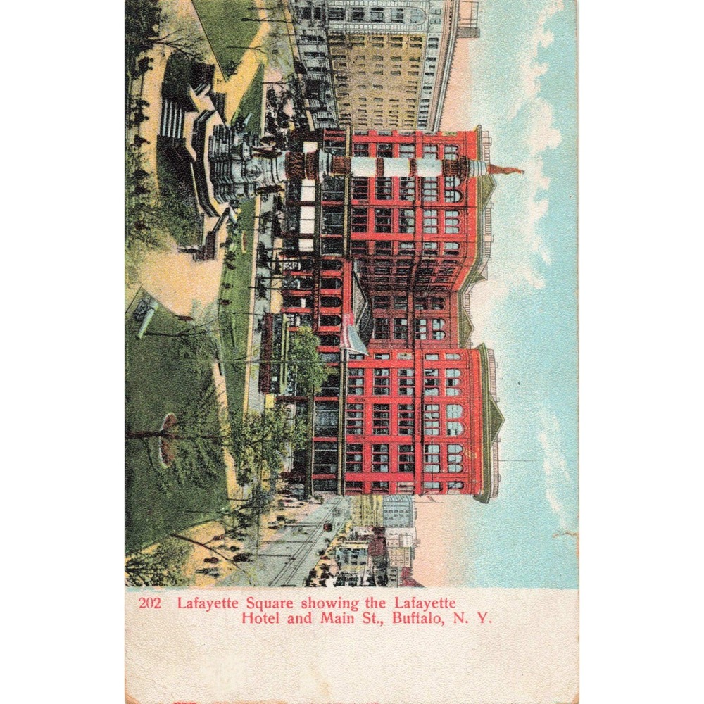 Buffalo New York NY Lafayette Hotel Square Main St 1910 Vintage Postcard Germany - Picture 1 of 2